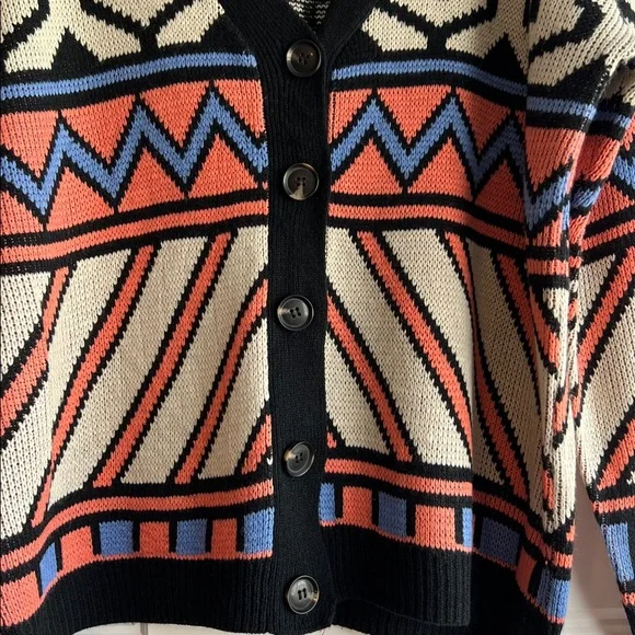 Geometric‎ Button Cardigan - Picture 3 of 8
